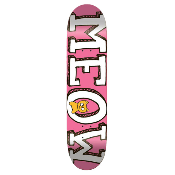 Дека для скейтборда Meow Skateboard logo Deck Pink 7.5